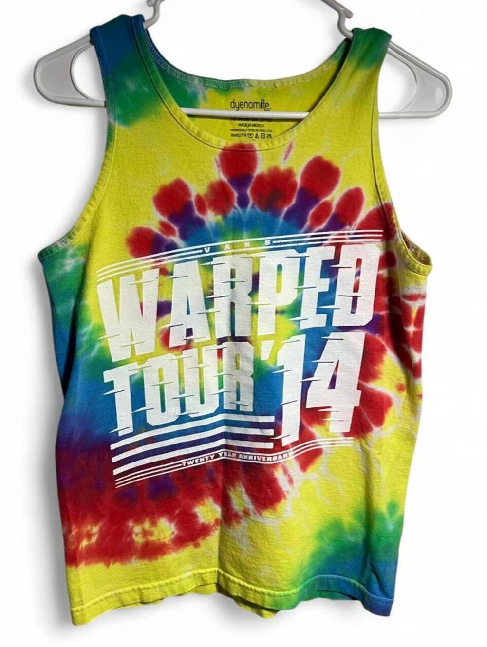Vans Warped Tour 2014 multicoloured tie-dye tank top Size S